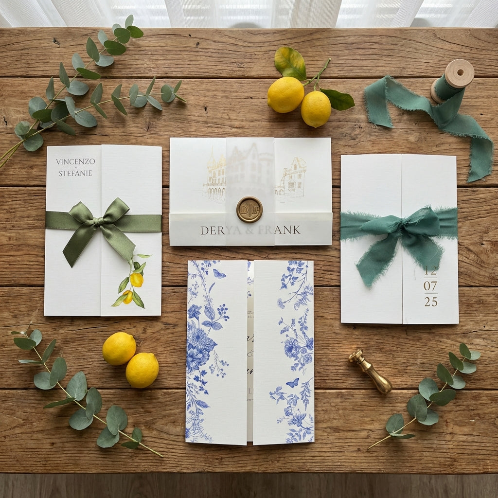 Elegante Altarfalz-Einladungen