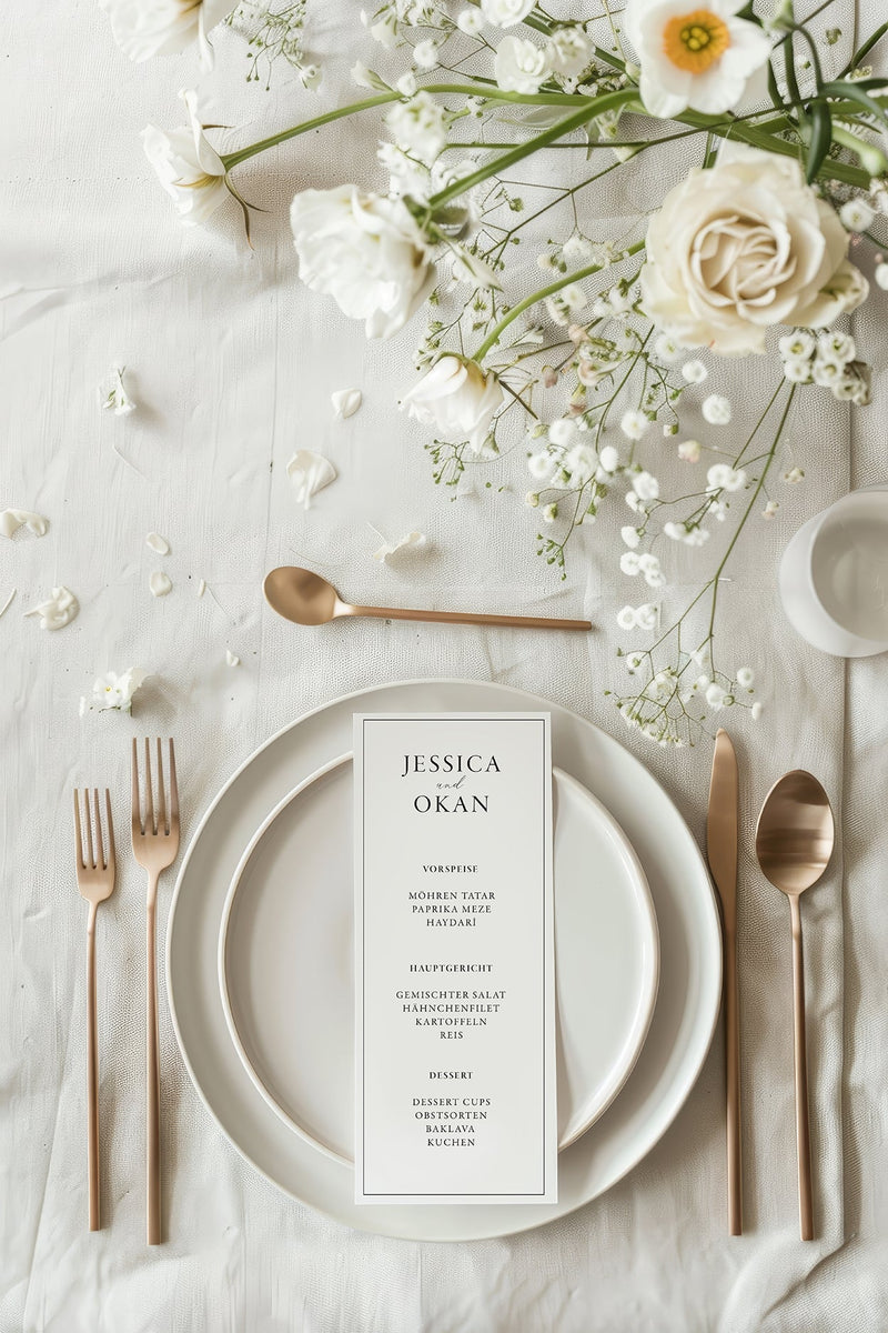 Premium Menükarte Hochzeit