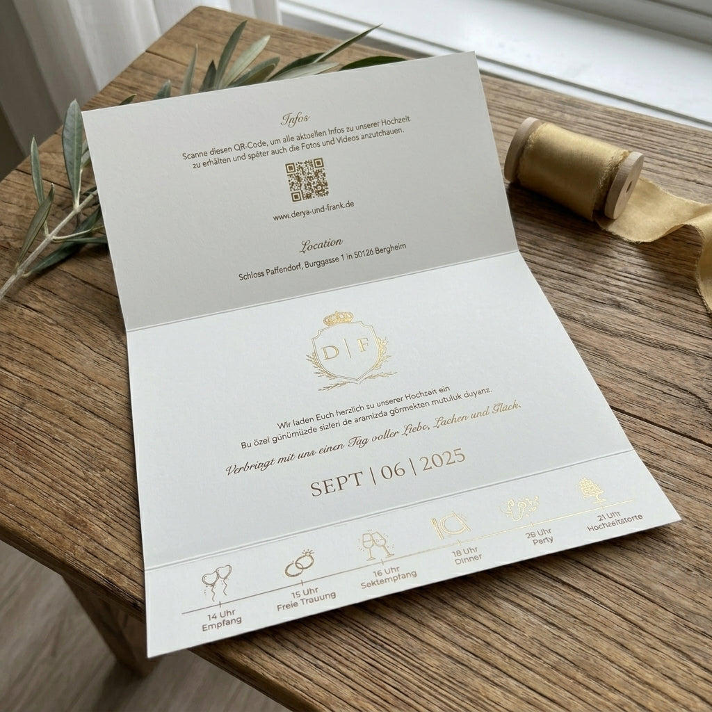 Pocket – Elegante Hochzeitseinladung mit Heißfolienprägung