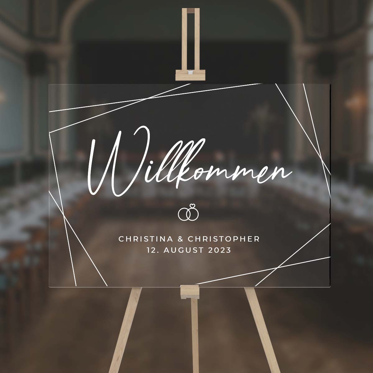 Empfangstafel A1 aus Acrylglas "Modern White" | Individuelles Willkommensschild