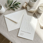 Hochzeitseinladung "Ivory Signature" mit Blindprägung