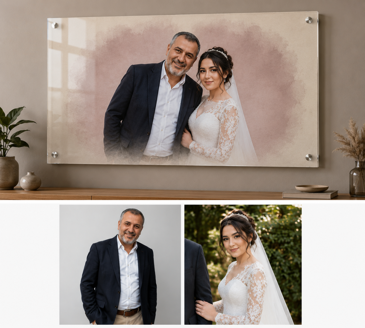 Hochzeitsgeschenk | Acryl Collage mit Einzelbildern "Hochzeit"