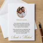 Hochwertige Dankeskarte A6 | Edles Leinenpapier im Postkartenformat "Gold"
