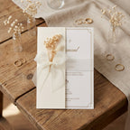 Express-Einladung "Beige Chiffon" | Goldprägung auf Leinenpapier mit Kuvert