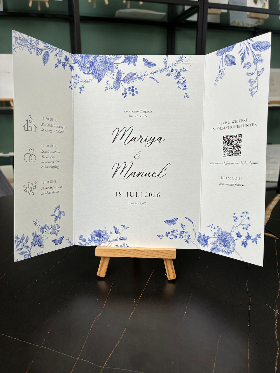 Einladung "Sommergarden" | Altarfalzkarte