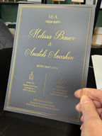 Luxuriöse Hochzeitseinladung mit Blind- und Goldprägung – Eleganz trifft auf Glamour