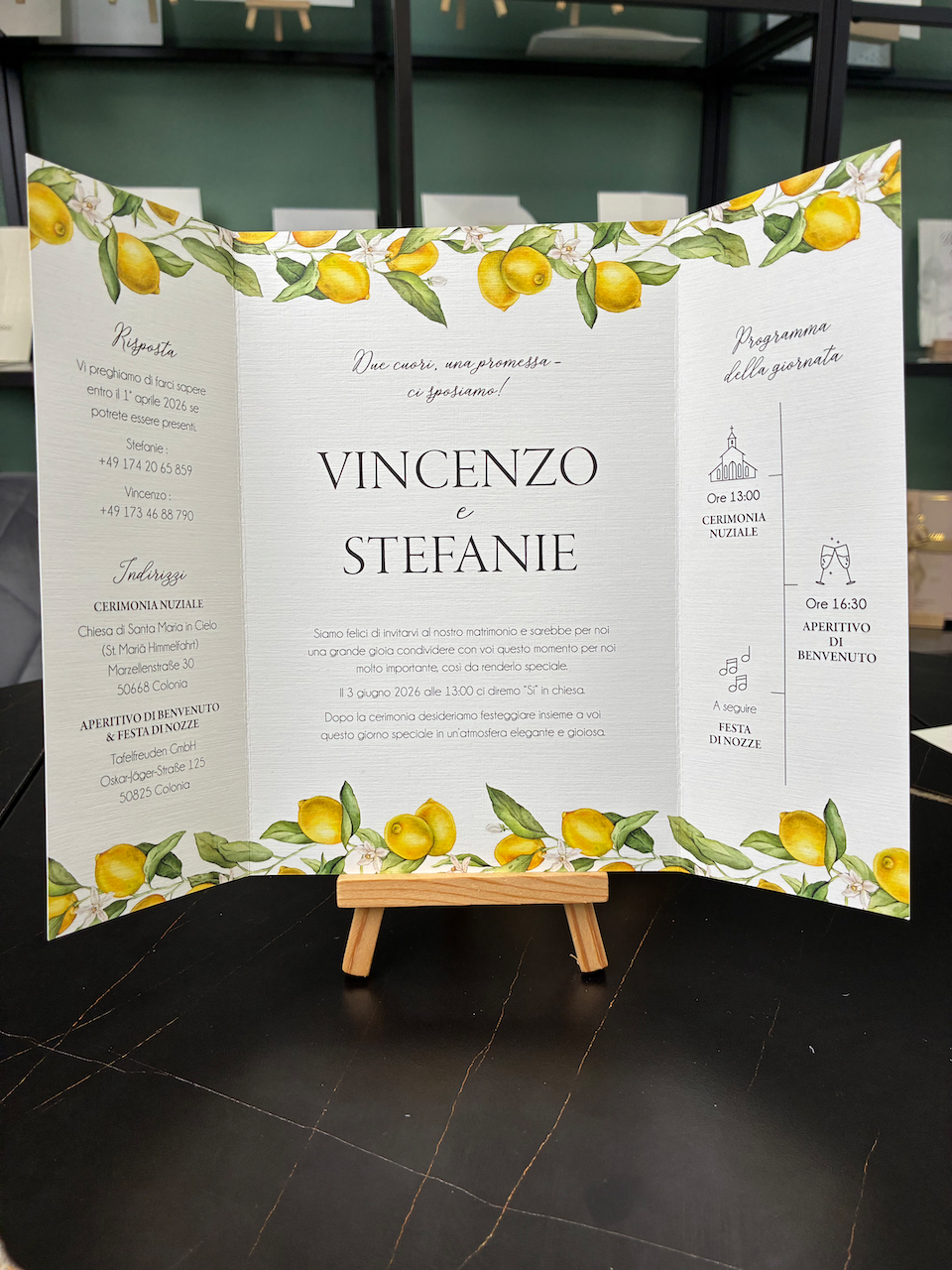 Einladung "Lemons" | Altarfalzkarte