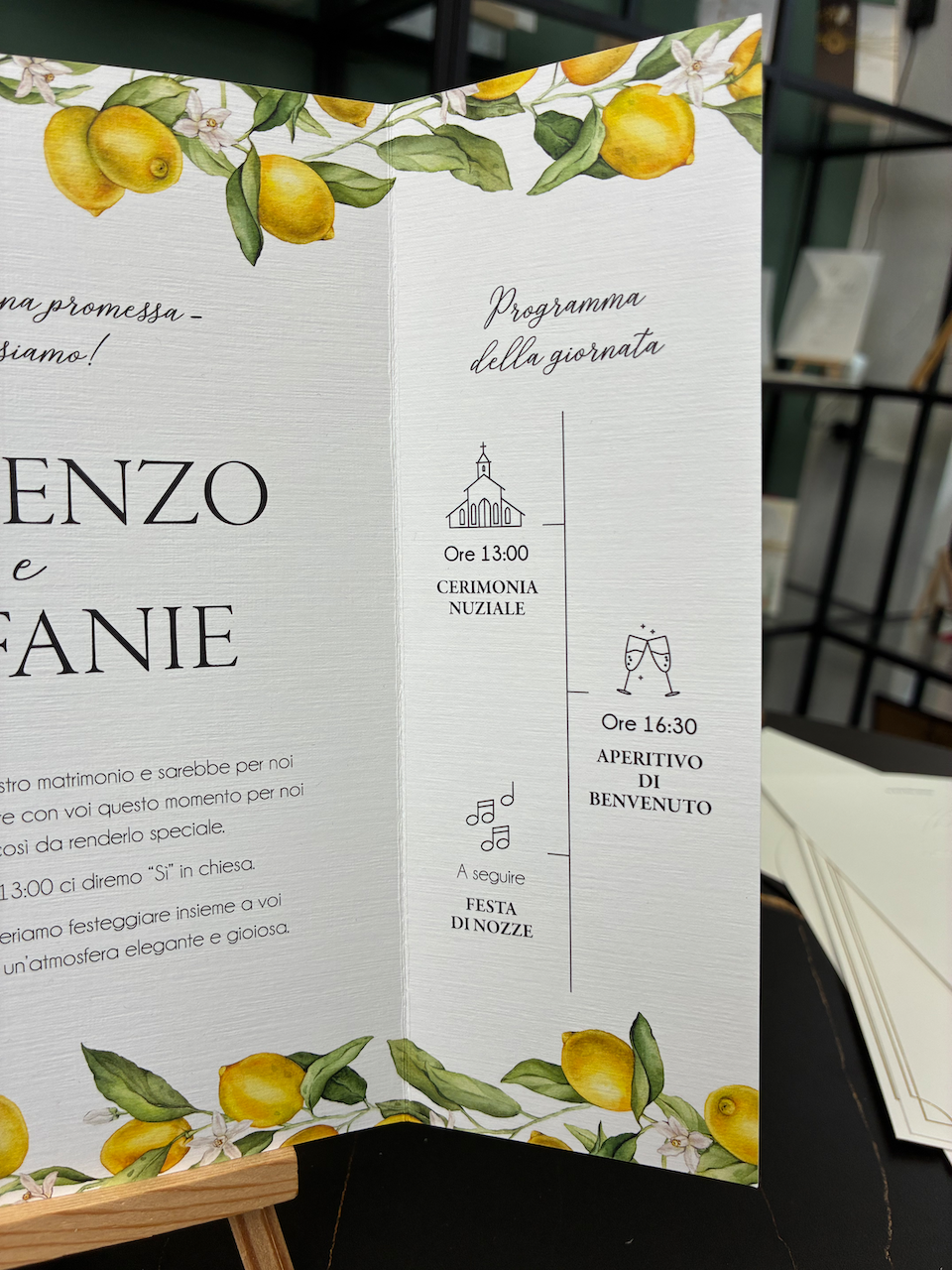 Einladung "Lemons" | Altarfalzkarte