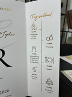 Einladung Blindprägung und Goldprägung mit Schleife