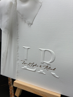 Einladung Blindprägung und Goldprägung mit Schleife