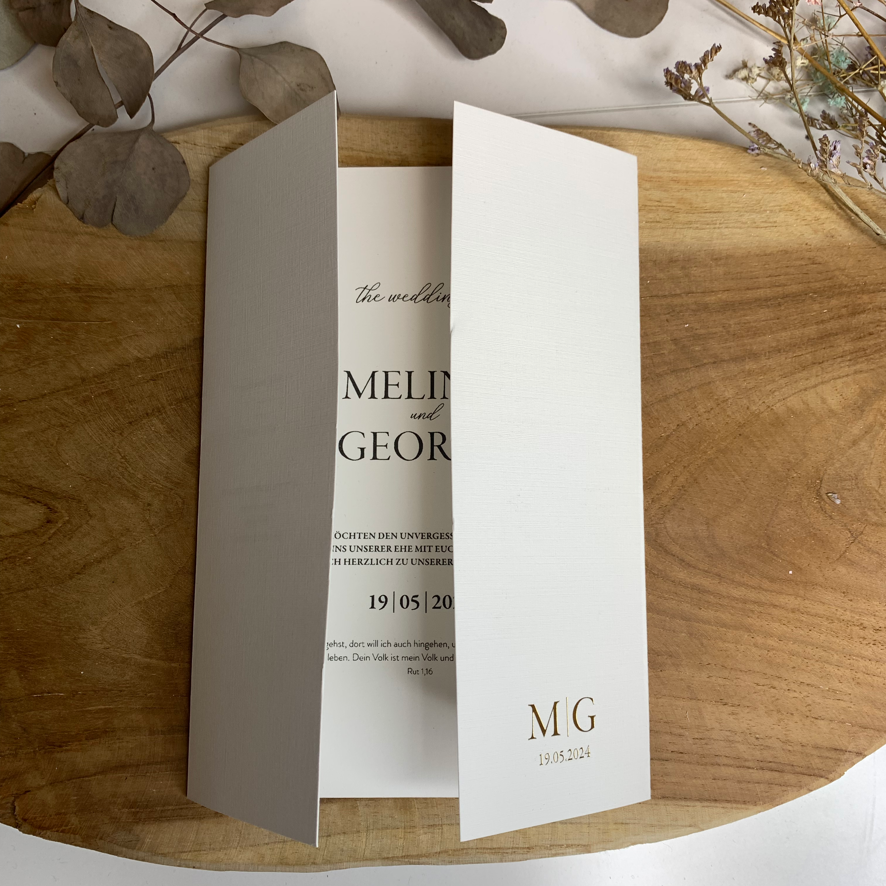 Einladung „Altarfalzkarte - Linen Lace"