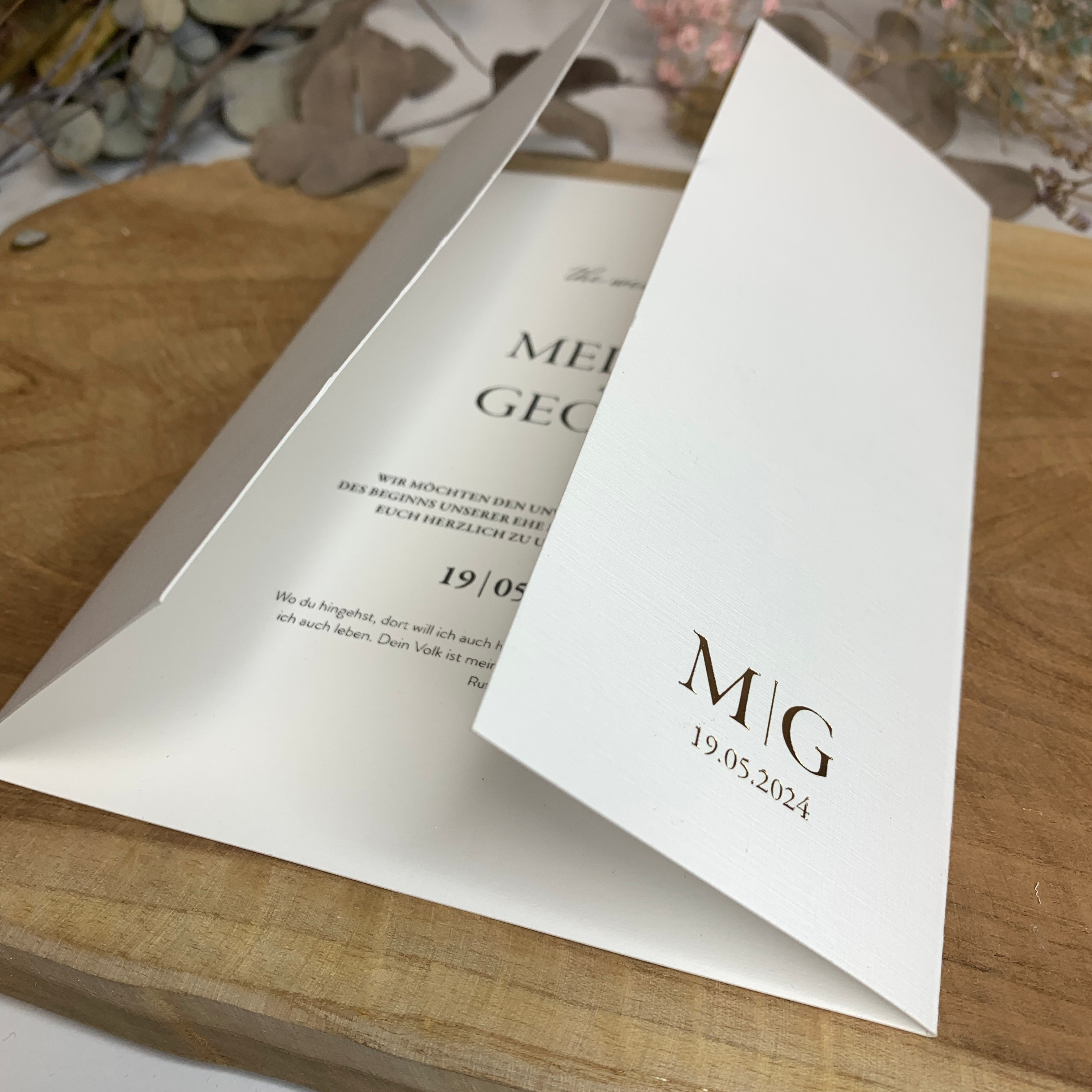 Einladung „Altarfalzkarte - Linen Lace"