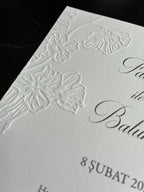 Express-Einladung | Edles Leinenpapier mit Blumen Blindprägung