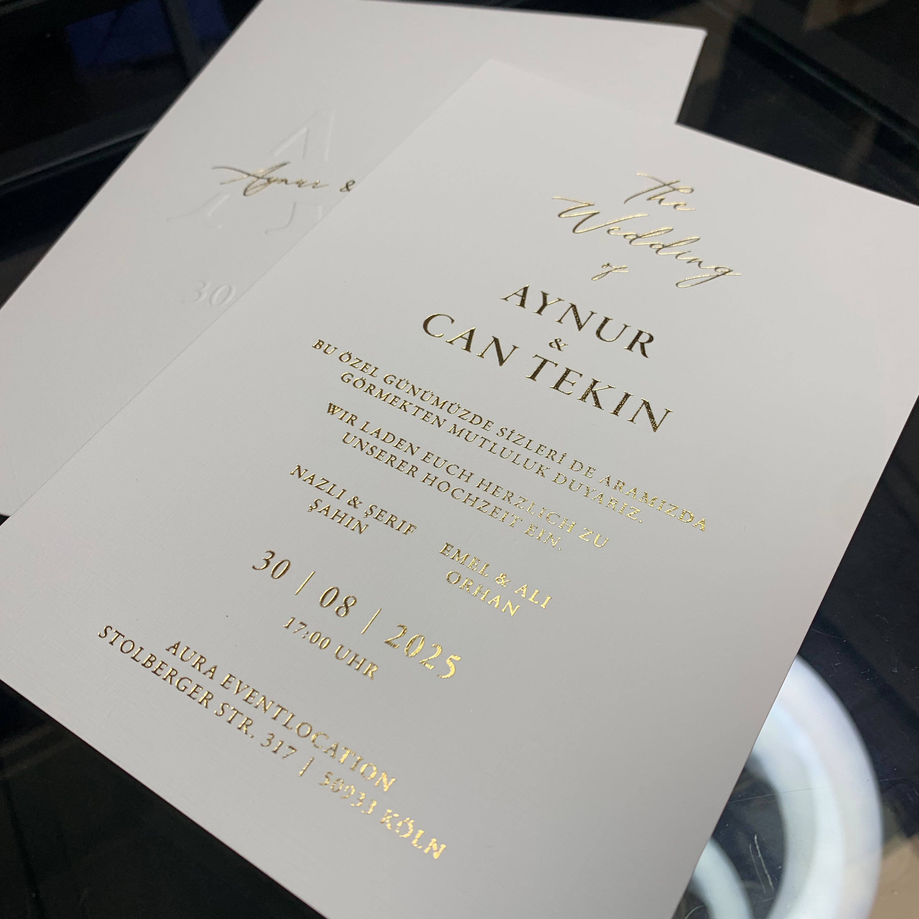 Einladung mit Gold- und Blindprägung „Royal Press“