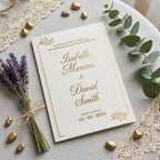 Hochzeitseinladung | Klappkarte Golden Line mit Goldprägung