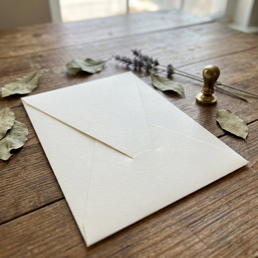 Kuvert | Beige | 14×20 cm | Hochwertig Spitz