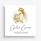 Türschilder  – Braut & Bräutigam "Hoşgeldiniz" | 50×50 cm