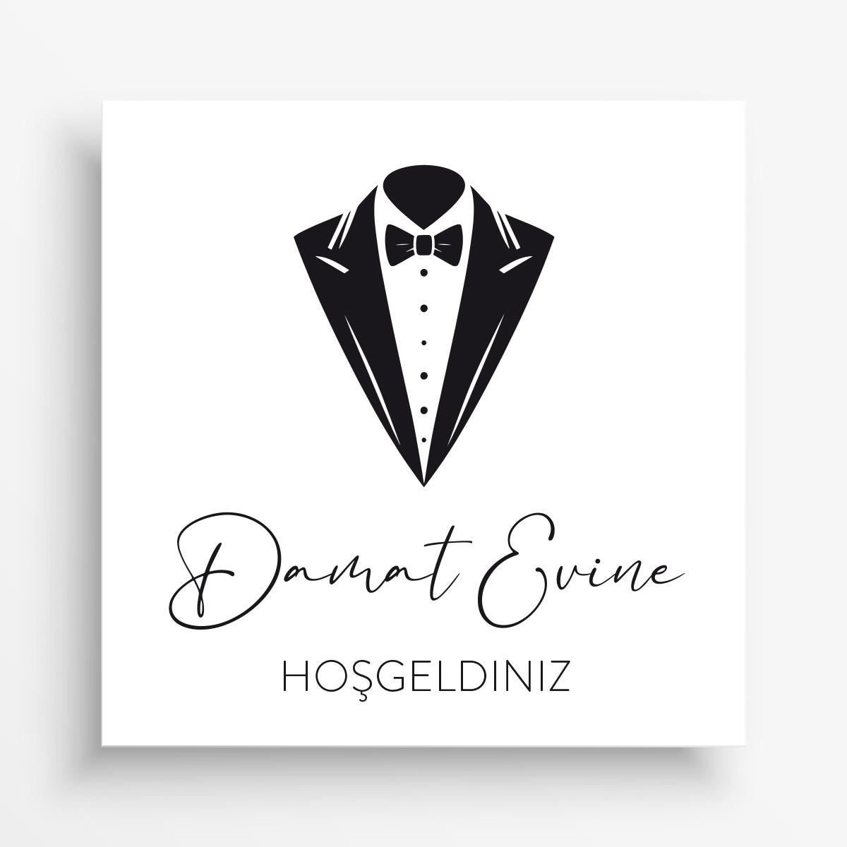 Türschilder  – Braut & Bräutigam "Hoşgeldiniz" | 50×50 cm