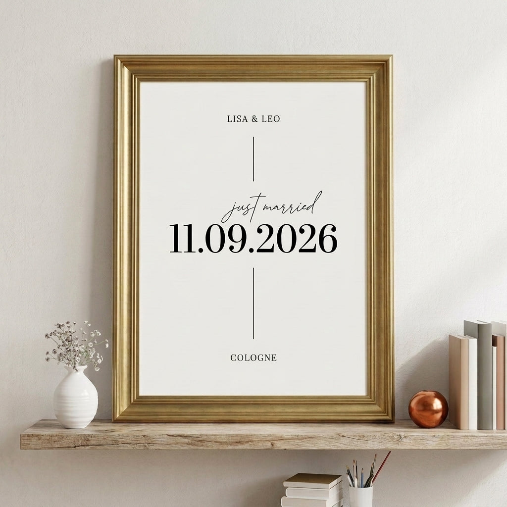 Hochzeitsgeschenk | Poster "Datum & Namen"