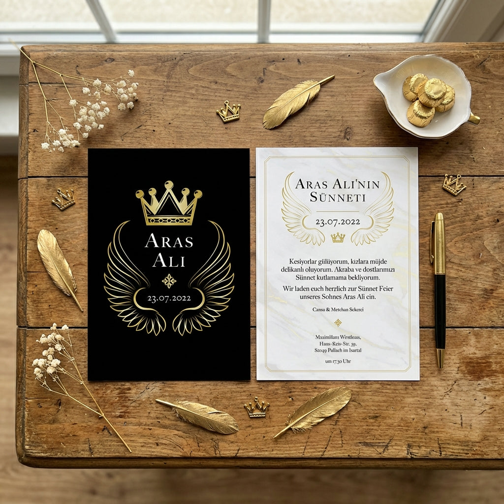Hochwertige Einladungskarte | Edles Leinenpapier "Sünnet Prestige"