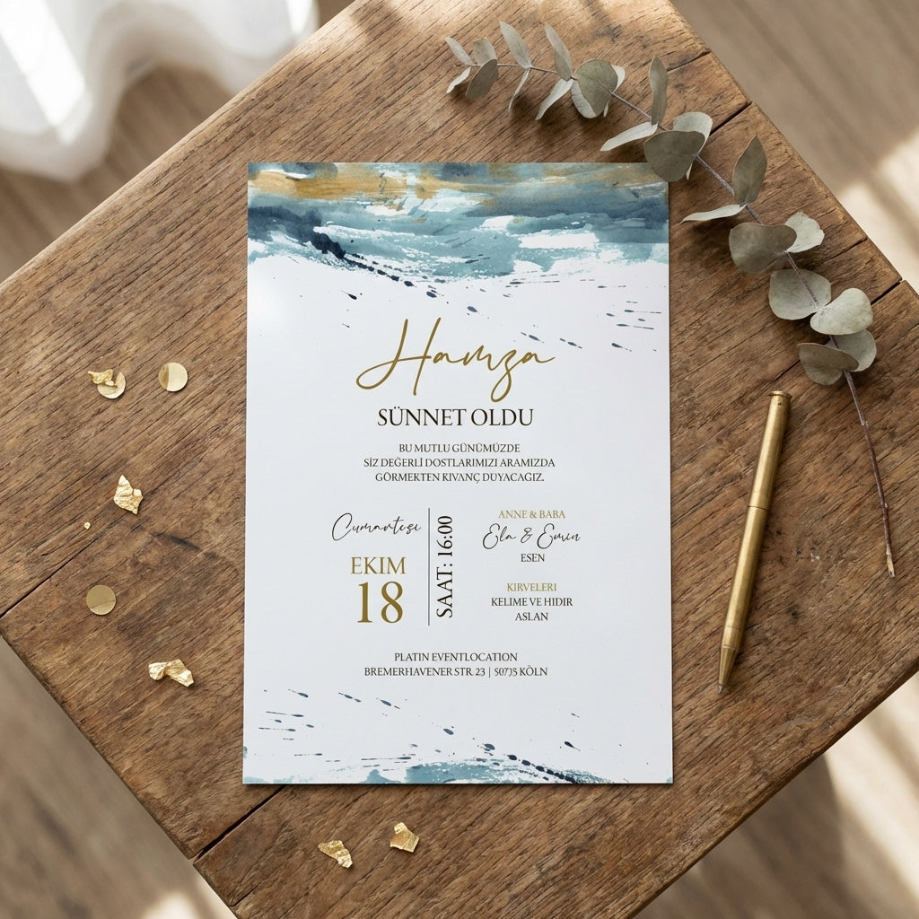 Hochwertige Einladungskarte | Edles Leinenpapier "Imperial Ottoman"