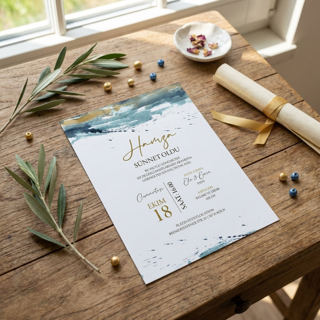 Hochwertige Einladungskarte | Edles Leinenpapier "Imperial Ottoman"