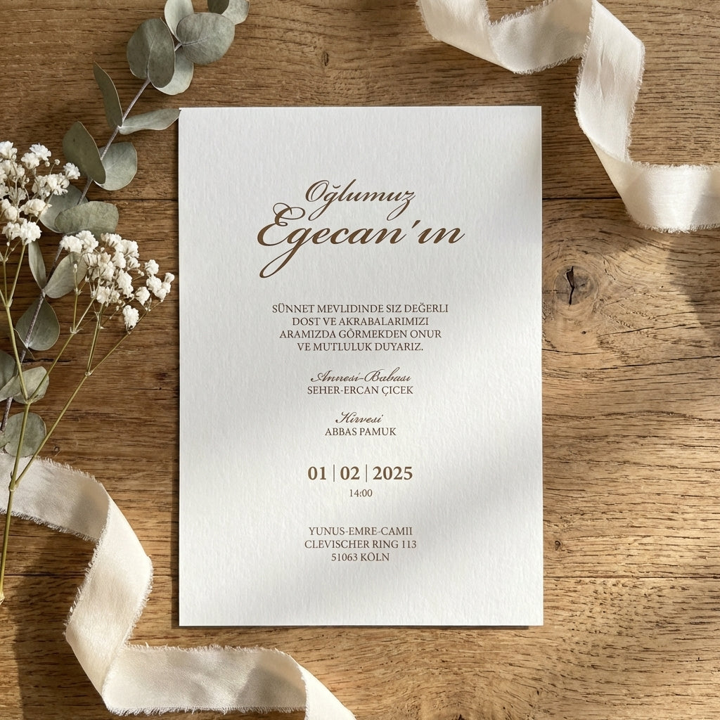 Hochwertige Einladungskarte | Edles Leinenpapier mit Kuvert "Royal Blue Edition"