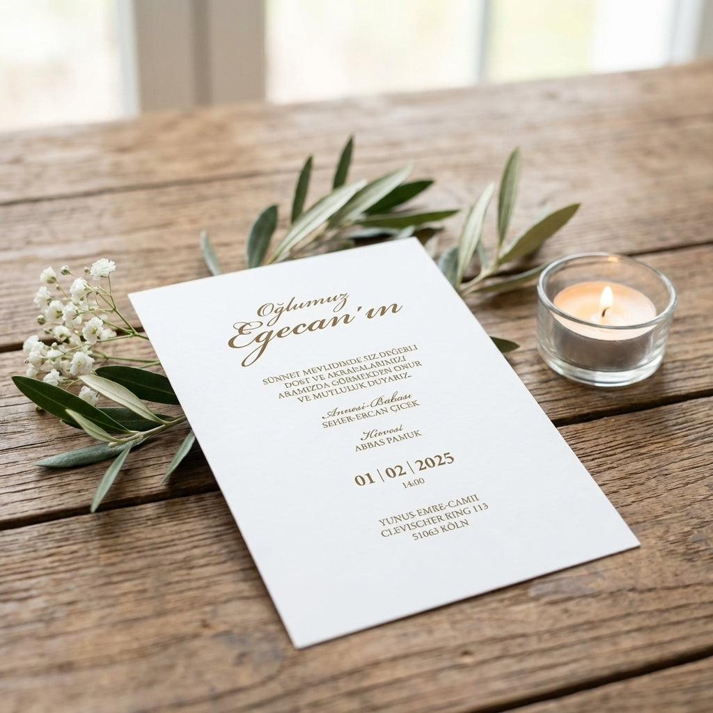 Hochwertige Einladungskarte | Edles Leinenpapier mit Kuvert "Royal Blue Edition"