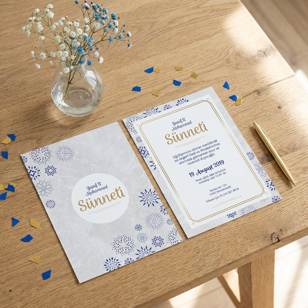 Hochwertige Einladungskarte | Edles Leinenpapier "Imperial Sünnet"