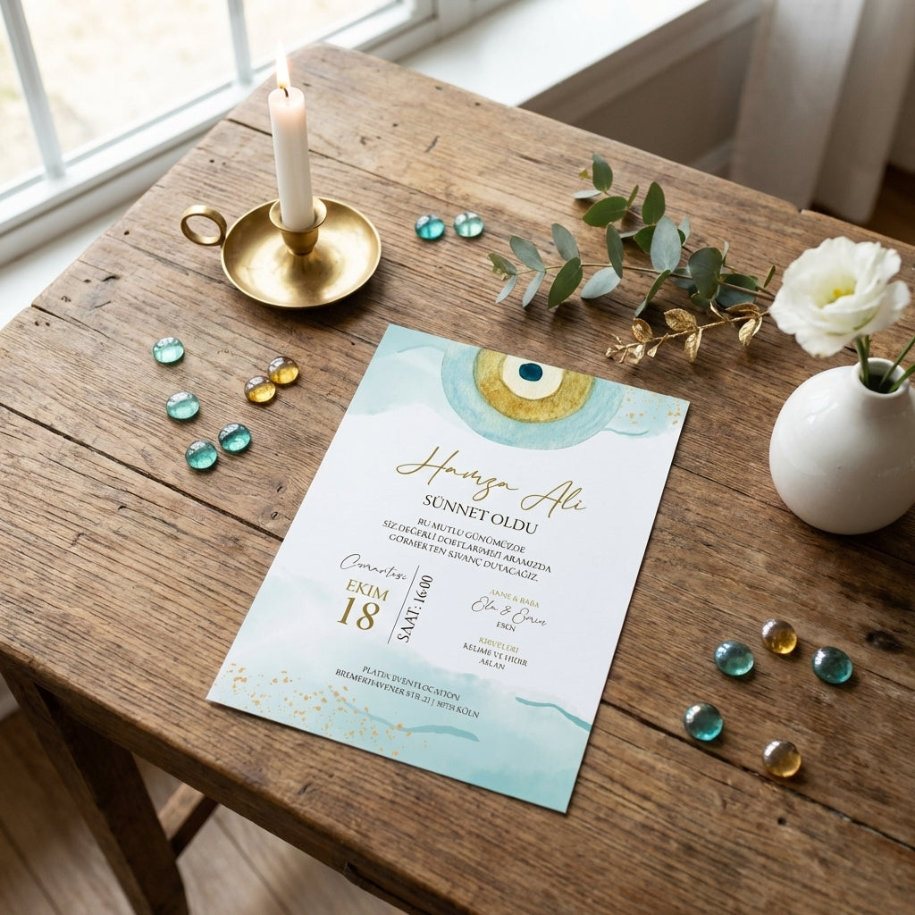 Hochwertige Einladungskarte | Edles Leinenpapier "Sünnet Saray Edition"