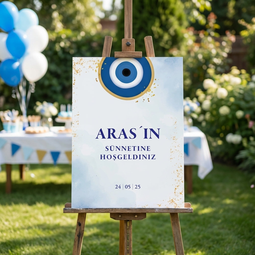 Empfangstafel A1 auf Hartschaum | Individuelles Willkommensschild für Sünnet