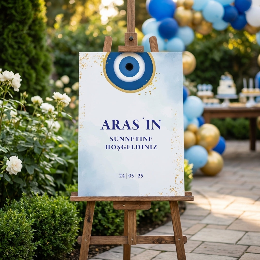 Empfangstafel A1 auf Hartschaum | Individuelles Willkommensschild für Sünnet