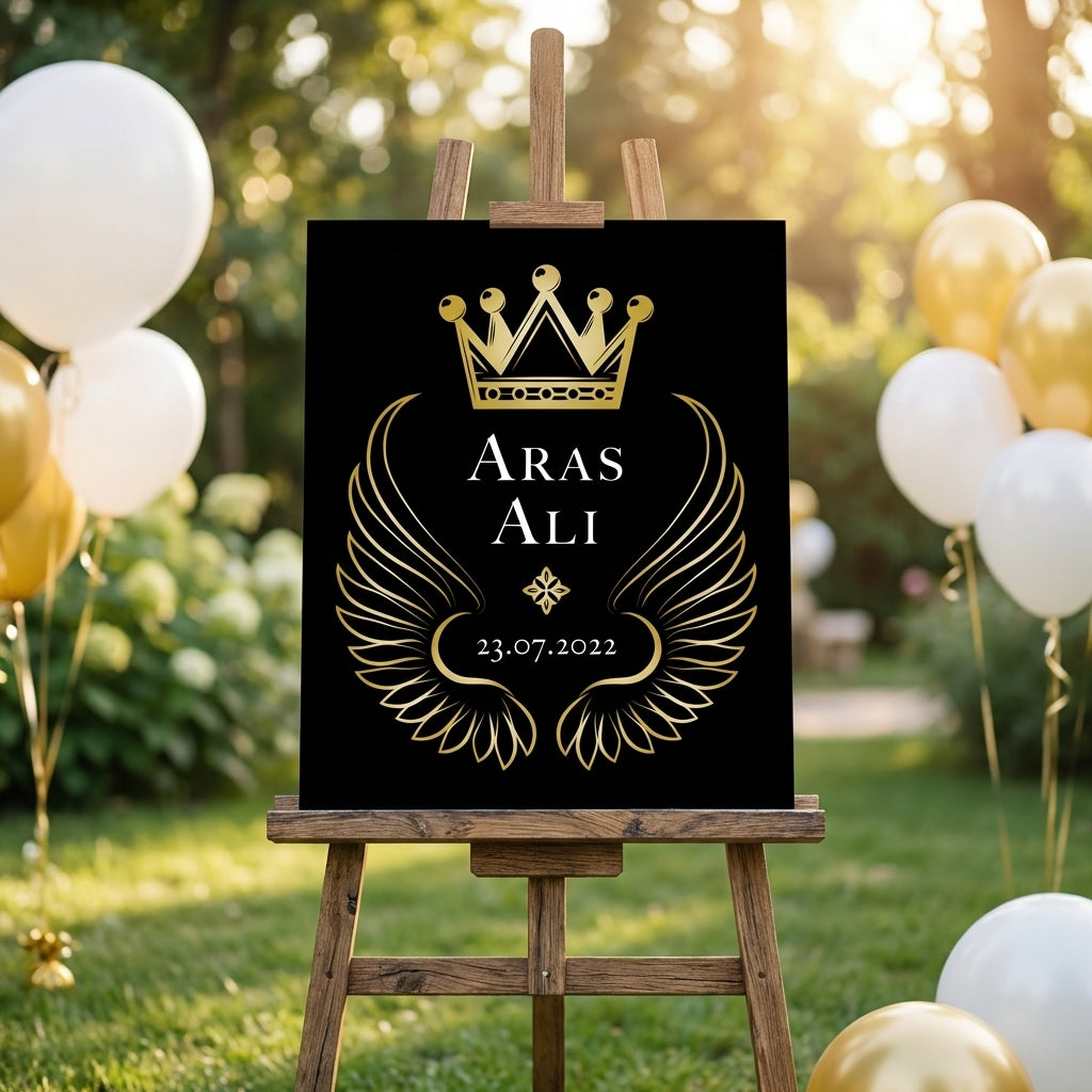 Empfangstafel A1 Acrylglas Sünnet | Willkommensschild "King Royal"