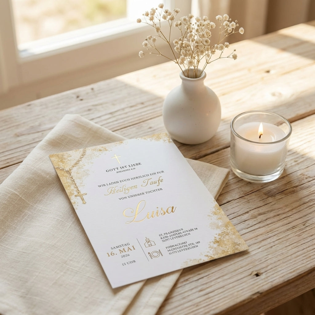 Hochwertige Karten | Edles Leinenpapier "Licht des Glaubens“