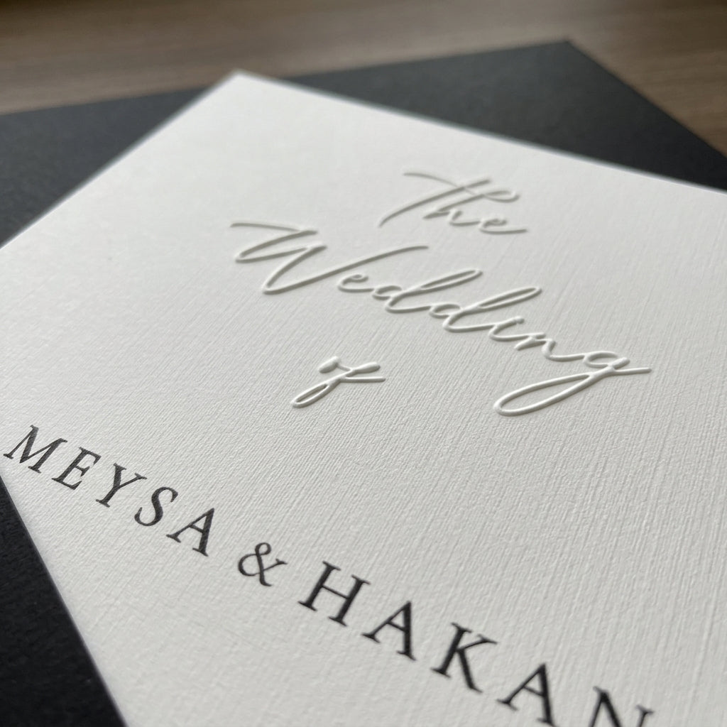 Express-Einladung | Edles Leinenpapier mit Blindprägung "The Wedding of"