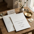 Express-Einladung "The Wedding of" | Blindprägung auf Leinenpapier