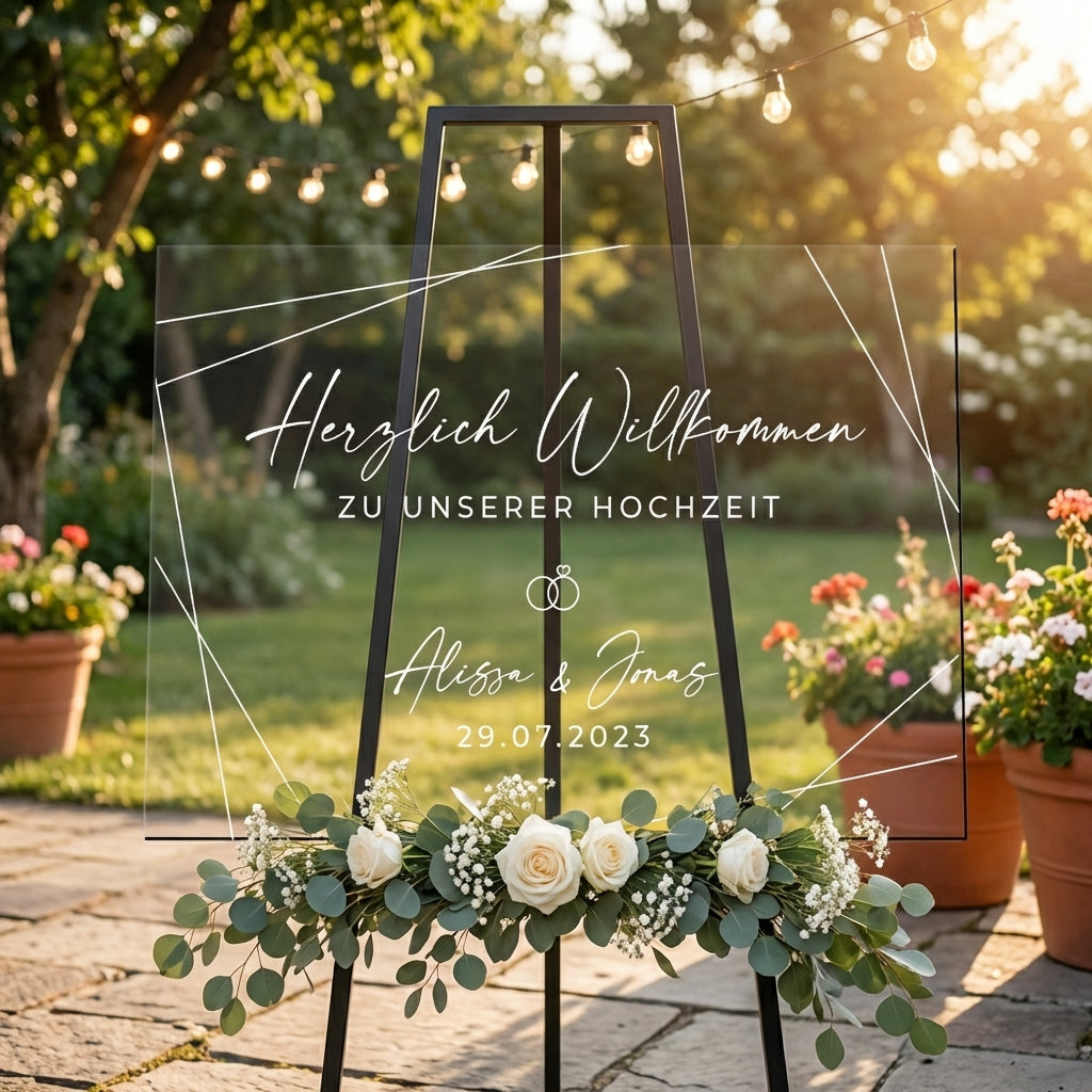 Empfangstafel A1 aus Acrylglas "Modern White" | Individuelles Willkommensschild