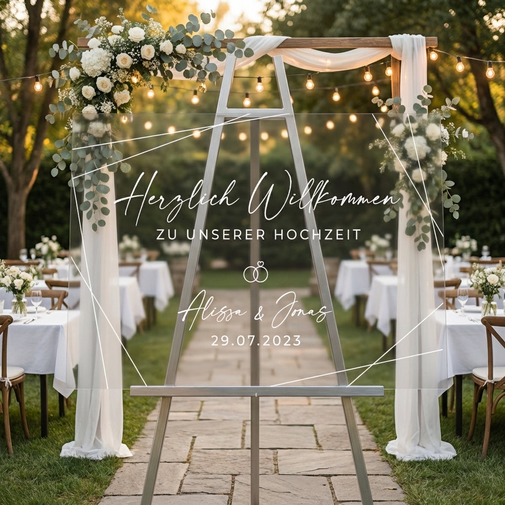 Empfangstafel A1 aus Acrylglas "Modern White" | Individuelles Willkommensschild