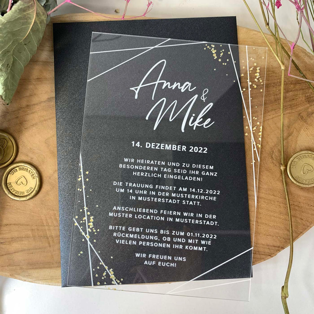 Transparente Acrylglas Einladungskarte | "Prestige Acrylic Invitation"