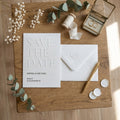 Express-Einladung "Save the Date" | Blindprägung auf Leinenpapier mit Kuvert