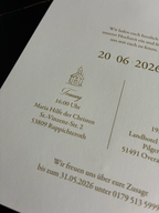Express-Einladung "White Dream" | Hochwertiges Leinenpapier mit Kuvert