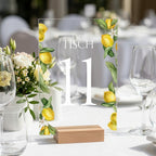 Tischnummern aus Acrylglas | Individuell gestaltet für Hochzeit "Lemon"
